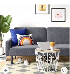 Room Essentials 191908446738 Futon Sofa With Arms Charcoal Gray - Room Essentials 191908446738 Futon Sofa With Arms Charcoal Gray -