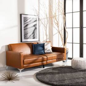 Safavieh 889048769427 Home Chelsea Modern Cognac And Chrome Foldable Futon Sofa Bed Safavieh 889048769427 Home Chelsea Modern Cognac And Chrome Foldable Futon Sofa Bed