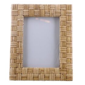 Bm231265 Saltoro Sherpi 10 Inch Rattan Photo Frame With Interwoven Design Brown