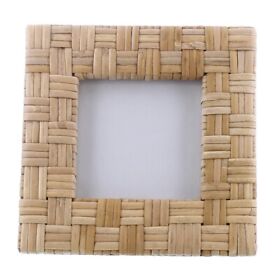 Bm231263 Saltoro Sherpi Rattan Photo Frame With Interwoven Design Brown