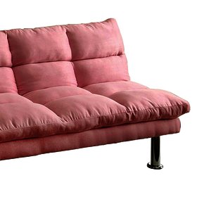 Bm225615 Saratoga Contemporary Micro Fiber Sofa Futon Cal Foam Pink Finish Bm225615 Saratoga Contemporary Micro Fiber Sofa Futon Cal Foam Pink Finish