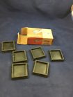 Sc-258 Faultless Vintage Square Caster Cups Black With Original Box
