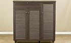3-louvered Sheffield Drawer Shoe Dark Door Brown Cabinet 3-louvered Sheffield Drawer Shoe Dark Door Brown Cabinet