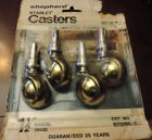 Shepherd Casters Nos Set Of Starlet For Carpets Stem Brass