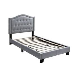 Sr019571t Simple Relax Panel Beds Fabric Upholstered Grey Twin Bed Button Tufted Headboard Sr019571t Simple Relax Panel Beds Fabric Upholstered Grey Twin Bed Button Tufted Headboard