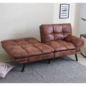 Sk-ch 717876399120 Futon Couch Sofa Bed Faux Leather Sleeper Futons