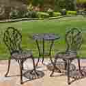 Sky1693 Best Choice Products Outdoor Patio Bistro Set Furniture Cast Aluminum Tulip Design Antique Copper