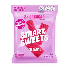 5463217890gvz Smartsweets Red Twists 1.8oz Pack Of 6 Licorice Gummy Candy With Low Sugar