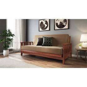 Strata Furniture 810084581698 The Canby Futon Package In Warm Cherry Oak With Merlin And Cover Strata Furniture 810084581698 The Canby Futon Package In Warm Cherry Oak With Merlin And Cover