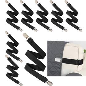 Szuoixe 768274391537 Adjustable Elastic Band Suspenders Fasteners Holder Straps For Recliner Black