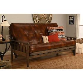 Kftsrwotslf6md3 Tucson Frame-rustic Walnut Finish-oregon Trail Saddle Mattress Kodiak Furniture