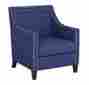 Uer080100ca Society Den Blue Club Chair Accent With Arms For Living Room Bedroom Nailhead Trim Furniture