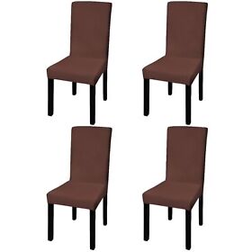 131426 Vida Xl Straight Stretchable Chair Cover 4 Pcs Brown 131426 Vida Xl Straight Stretchable Chair Cover 4 Pcs Brown