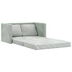 353957 Vidaxl Floor Sofa Bed 2-in-1 Light Grey 122x204 X 21.7 Inch Velvet 353957 Vidaxl Floor Sofa Bed 2-in-1 Light Grey 122x204 X 21.7 Inch Velvet