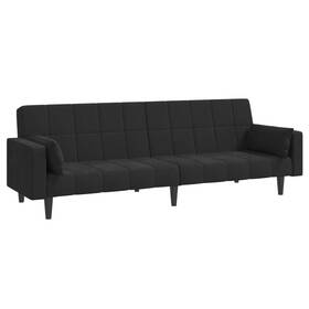 375850 Vidaxl Sofa Bed Black Velvet 100% Polyester Wood Plastic Large