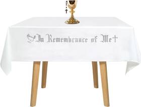 Lua-vitalcozy-2724 Vitalcozy Large In Remembrance Of Me Altar Frontal 88.2x52in Holy Silver Embroidery Lua-vitalcozy-2724 Vitalcozy Large In Remembrance Of Me Altar Frontal 88.2x52in Holy Silver Embroidery