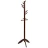 Hw65613bn Wc18920 Costway Wooden Coat Rack Entryway Hall Tree Heights Hooks Walnut