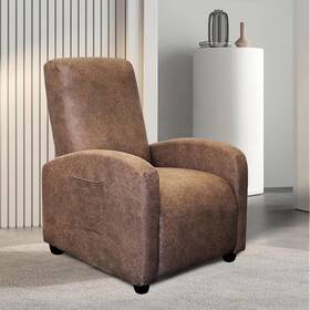 Rc-l-01 Wdfour Leather-like 4-pieces Recliner Chair Covers Specifically Medium Brown