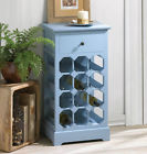 Wine Cabinet Blue Wood With Drawer 849179019143 Wine Cabinet Blue Wood With Drawer 849179019143