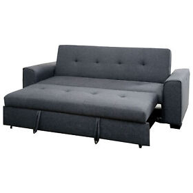 Bm231163 Wooden Futon Sofa With Under Seat Storage Compartment Gray