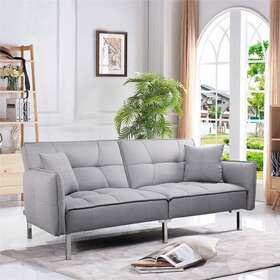 Yaheetech 646254768428 78in Convertible Futon Sofa Bed With Fabric Cover Grey Full Yaheetech 646254768428 78in Convertible Futon Sofa Bed With Fabric Cover Grey Full