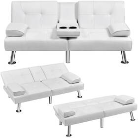 Yaheetech 646256217764 Faux Leather Convertible Futon Sofa Bed 3-in-1 Adjustable Couch Yaheetech 646256217764 Faux Leather Convertible Futon Sofa Bed 3-in-1 Adjustable Couch