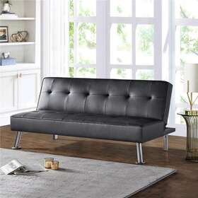 Yaheetech 846255193865 65.6in Convertible Futon Sofa Bed With Chrome Gray Full Yaheetech 846255193865 65.6in Convertible Futon Sofa Bed With Chrome Gray Full