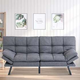 Yangming 717144194143 Futon Sofa Bed Fabric Memory Foam Foldable Convertible Yangming 717144194143 Futon Sofa Bed Fabric Memory Foam Foldable Convertible