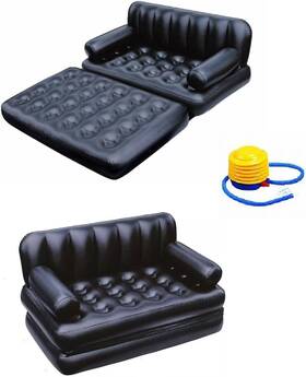 Yt142 Yosogo Folding Portable Inflatable Sofa Twin Bed Lazy Flocking Queen Size Air Black Yt142 Yosogo Folding Portable Inflatable Sofa Twin Bed Lazy Flocking Queen Size Air Black