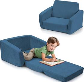 Zic-chair-bl-23-192d Zicoto Toddler Chair And Couch 2-in-1 Kids Sofa Soft Foam Washable Cover Blue