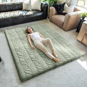 25075174309951 Zonli Japanese Floor Mattress Futon Twin 75 Inch L X 39 W 2.5 Th Green