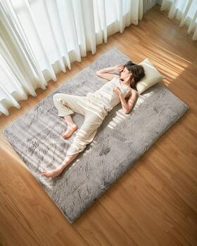 D-399-28k-sffft-cff Zonli Floor Futon Mattress Full Size 54 Inch X 80 3 Soft Faux Grey