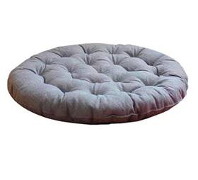 Zuodggg 8989 Large Linen Floor Cushions Round Futon Pillows 65x65cm 26x26inch Light Gray