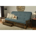 Kodiak Furniture Tucson Queen-size Wood Storage Futon-linen Aqua Blue Mattress. Fixed Price $924.88.