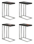 End Table Tv Tray Black Laminate And Chrome W/ Mlb Team Logo Slide Under Couch. Fixed Price $139.88.