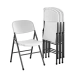 4 Pack Mainstays Resin Folding Chairs White Heavy Duty Indoor Outdoor Seating. Fixed Price $103.95.