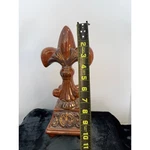 Vintage Ceramic Fleur Lis Finial Statue Brown Glazed Pedestal Home Decor. Fixed Price $17.69.