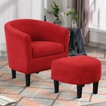 Ebello Modern Accent Chair With Ottoman Upholstered Barrel Reading. Fixed Price $99.99.