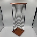 Vintage Wood & Wire Tower Rack Stand Holds 30 Cds 18-1/4 Tall Media Storage. Fixed Price $29.99.