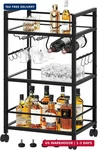 Bar Cart, Serving For Home, Microwave Drink Mobile Kitchen Shel. Fixed Price $49.98.