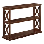 Pemberly Row Console Table W/ Shelves Espresso Wood Finish "x" Side Frames. Fixed Price $197.04.