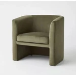 Threshold Studio Mcgee Vernon Olive Velvet Barrel Accent Chair Modern Lounge. Fixed Price $599.99.