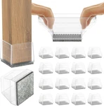 24 Pc Chair Leg Floor Protectors Square,silicone Felt Furniture Pads Caps Covers. Fixed Price $12.56.