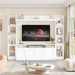 Modern White Wall Unit 65" Tv Stand Media Center Display Storage Cabinet Shelves. Fixed Price $365.92.
