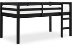 Dhp Milton Twin Loft Bed With Guard Rail, Black Pine Wood, Space Saving Design. Fixed Price $335.99.
