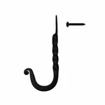 Renovators Supply Black Wrought Iron Twisted Hooks 4.5" Wall Mount Hanger. Fixed Price $16.99.