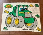Uncut Deere Kids Fabric Panel Johnny Tractor Jumbo Floor Pillow 27" X 36". Fixed Price $18.00.
