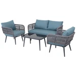 Northlight 4-PIECE Caicos Outdoor Patio Conversation Set With Cushions. Fixed Price $1410.49.