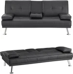 Topeakmart TM3J0T000201 Futon Sofa Bed Fold Up & Down Recliner Couch - Black. Fixed Price $299.99.