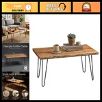 Live Edge Wood Coffee Table With Hairpin Legs - Rustic Modern Acacia 42". Fixed Price $412.99.